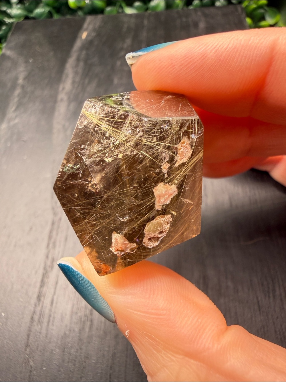 Smoky Rutile With Garden Quartz Freeform - Picture 12 of 12